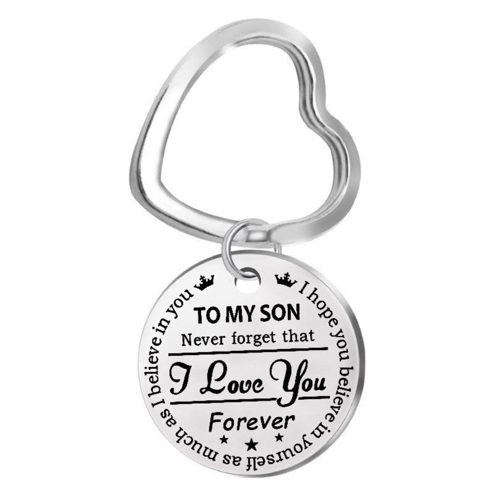 Stainless Steel Love Mother And Son Keychain